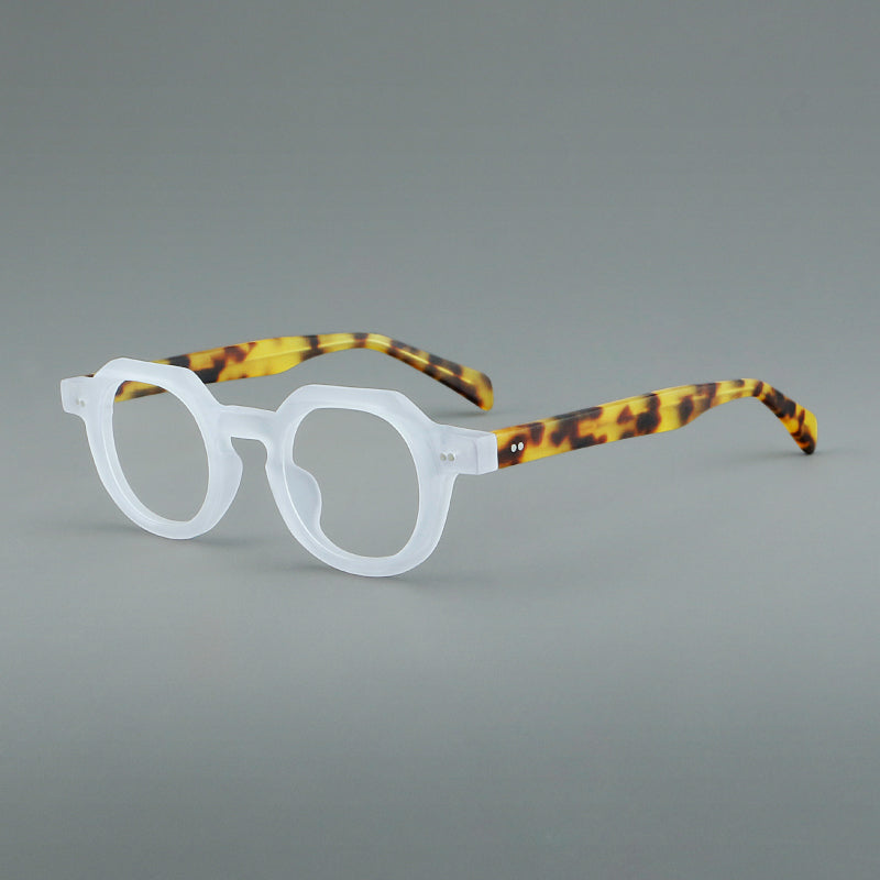 Vintage Acetate Glasses Frames - Frosted Clear & Tortoiseshell