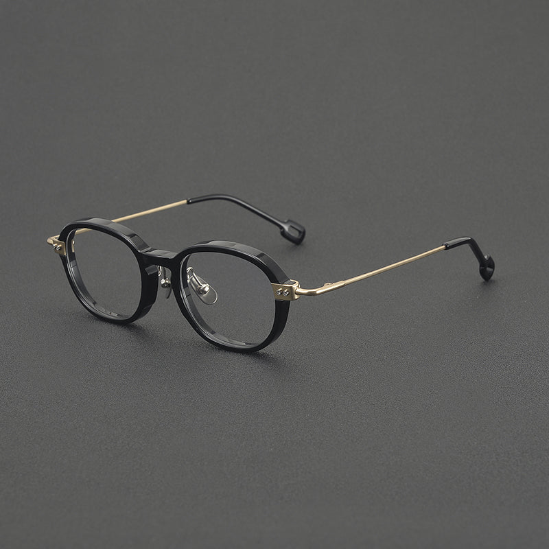 Retro Round Titanium Alloy Glasses Frames front view