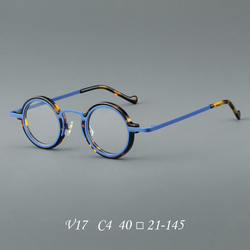 Punk Style Acetate Glasses Frames - Blue Tortoiseshell & Blue