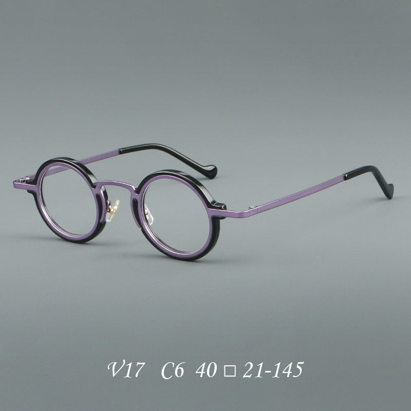 Punk Style Acetate Glasses Frames - Purple & Gunmetal