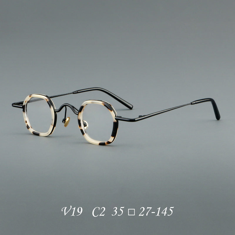 Punk Vintage Round Glasses Frames - Ivory Tortoiseshell & Black