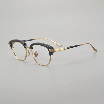 Retro Rectangular Titanium Glasses Frames frame detail