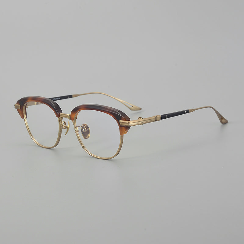 Retro Rectangular Titanium Glasses Frames
