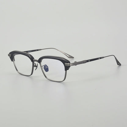 Retro Rectangular Titanium Glasses Frames