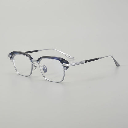 Retro Rectangular Titanium Glasses Frames temple detail