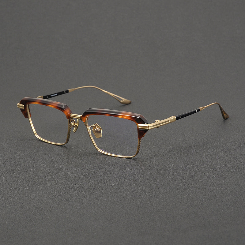 Retro Rectangular Titanium Glasses Frames