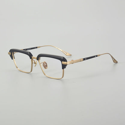 Retro Rectangular Titanium Glasses Frames frame detail