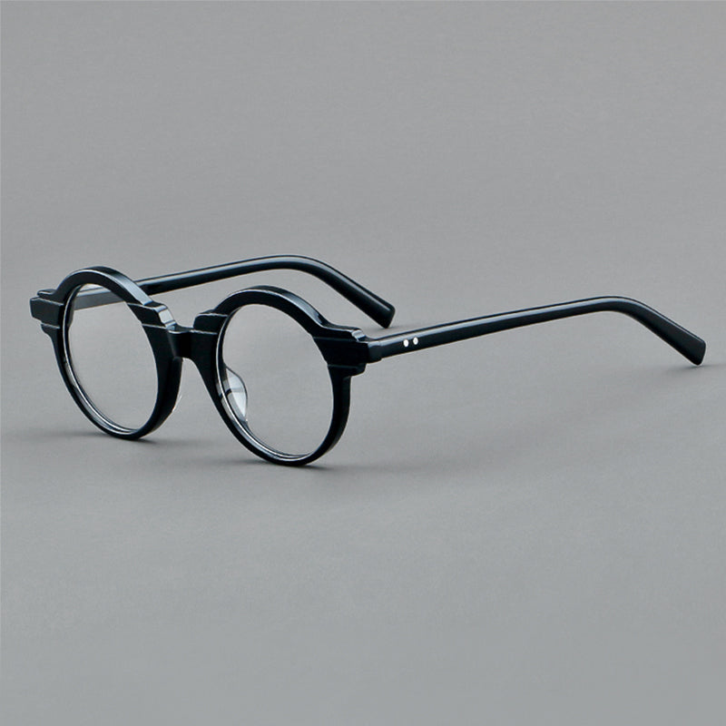 Vintage Round Acetate Glasses Frames - Black