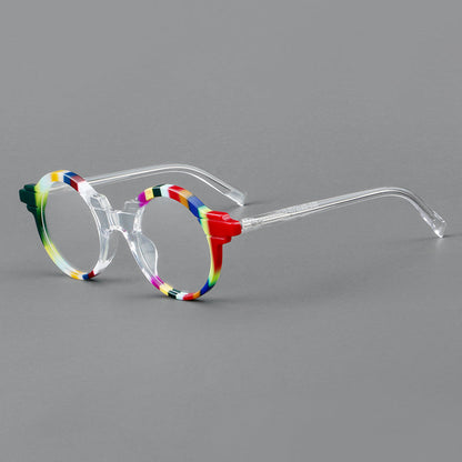 Vintage Round Acetate Glasses Frames lens detail