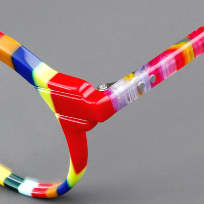 Vintage Round Acetate Glasses Frames temple detail