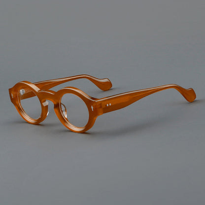 Retro Round Acetate Glasses Frames lens detail