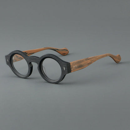 Retro Round Acetate Glasses Frames temple detail
