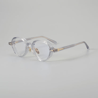 Retro Round Acetate Glasses Frames temple detail
