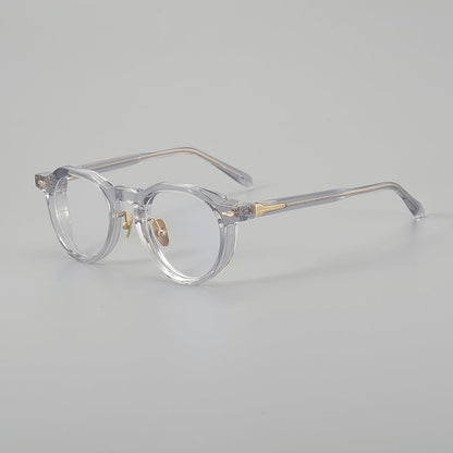 Retro Round Acetate Glasses Frames temple detail