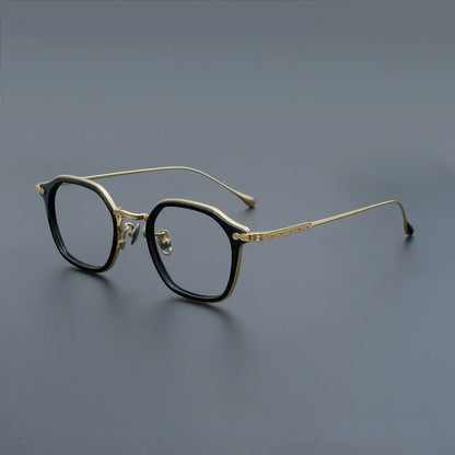 Retro Square Titanium Glasses Frames side view