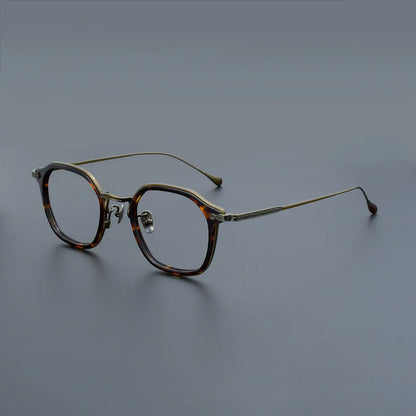Retro Square Titanium Glasses Frames front view