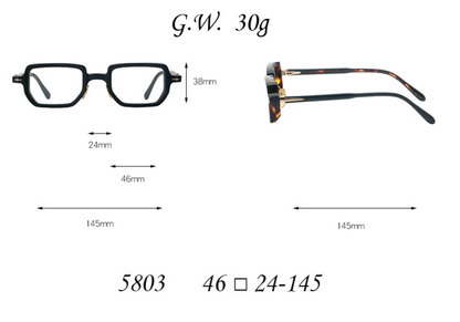Retro Rectangular Glasses Frames front view