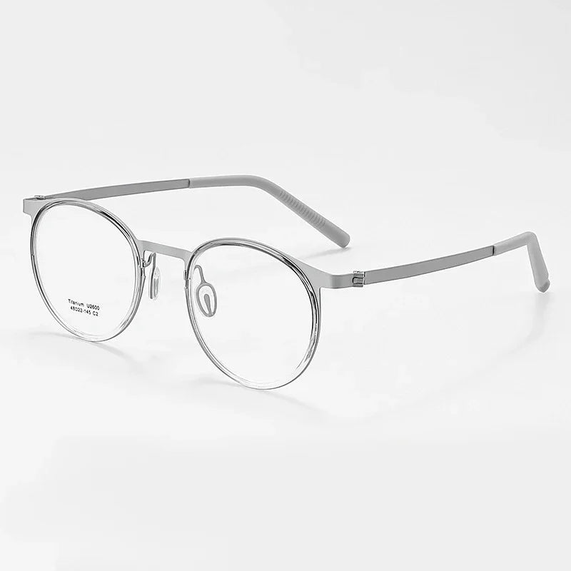 Vintage Acetate Glasses Frames - Grey & Silver