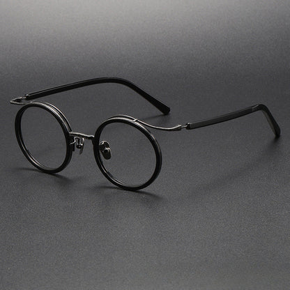 Vintage Round Titanium Glasses Frames front view