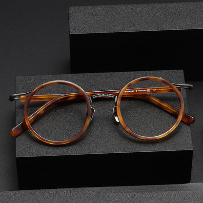 Vintage Round Titanium Glasses Frames frame detail
