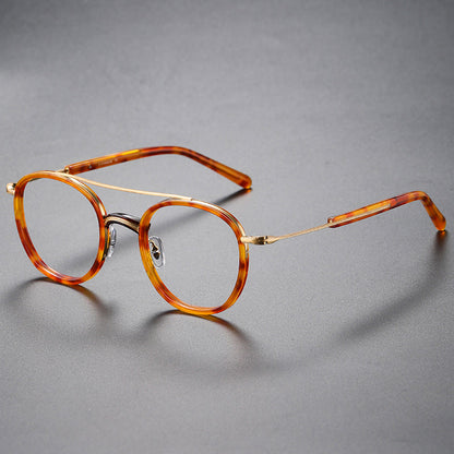 Vintage Round Titanium Glasses Frames temple detail