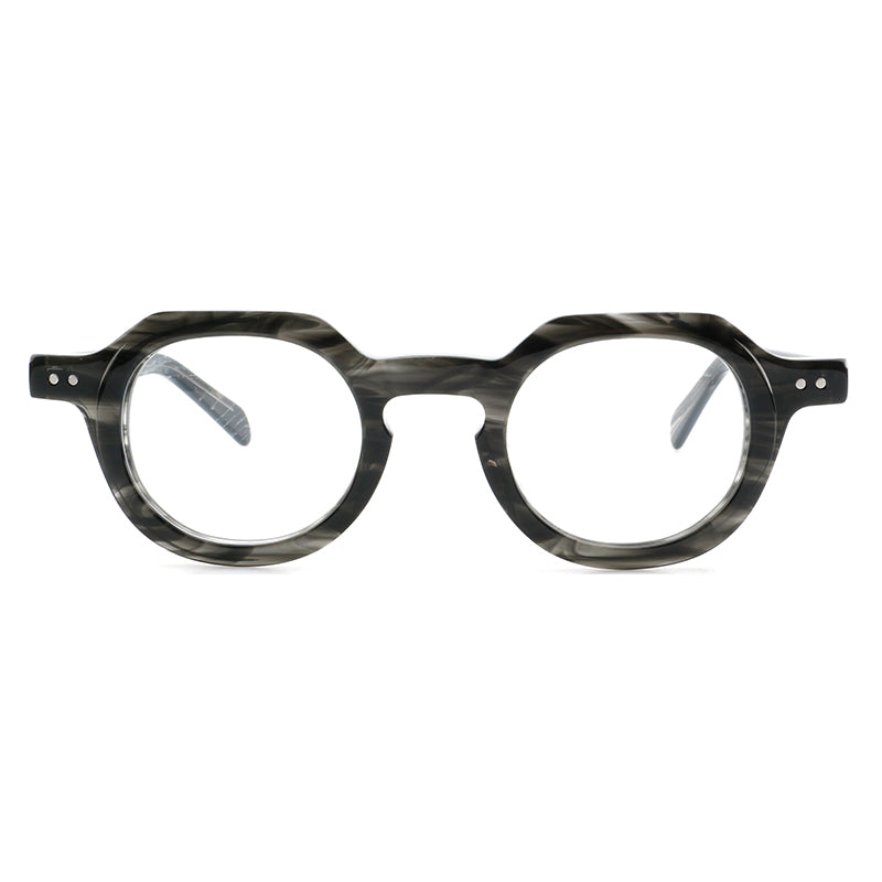 Vintage Round Acetate Glasses Frames temple detail