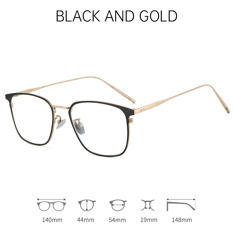Men's Business Casual Glasses Frames - Black & Gold