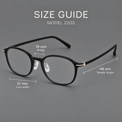 Soft square plastic eyeglasses with a raised browline and rounded lower corners, size guide in millimetres additional product view