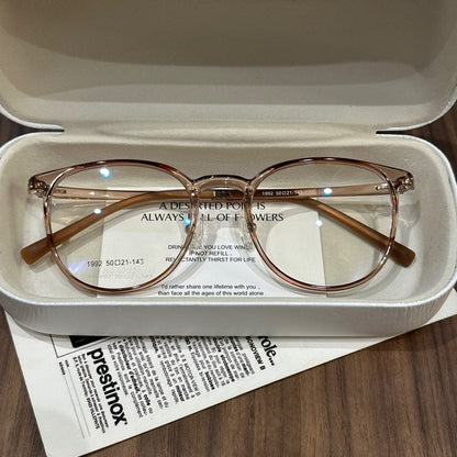 Wide Square Eyeglass Frames with Rounded Corners, Translucent and Soli side view