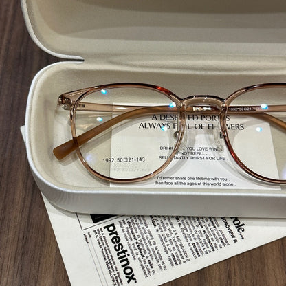 Wide Square Eyeglass Frames with Rounded Corners, Translucent and Soli additional product view