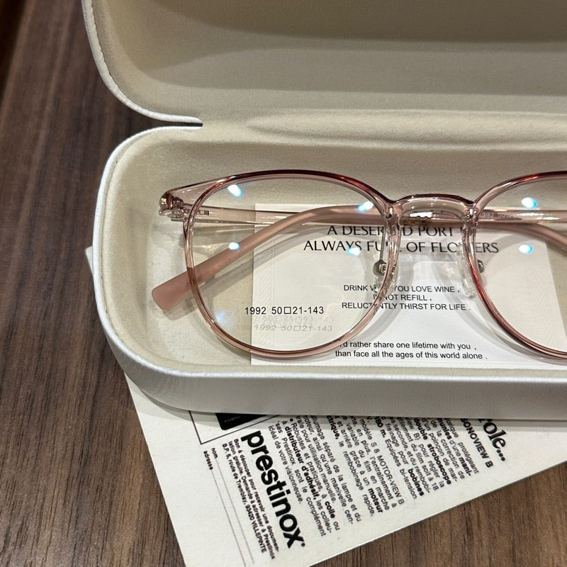 Wide Square Eyeglass Frames with Rounded Corners, Translucent and Solid Colors