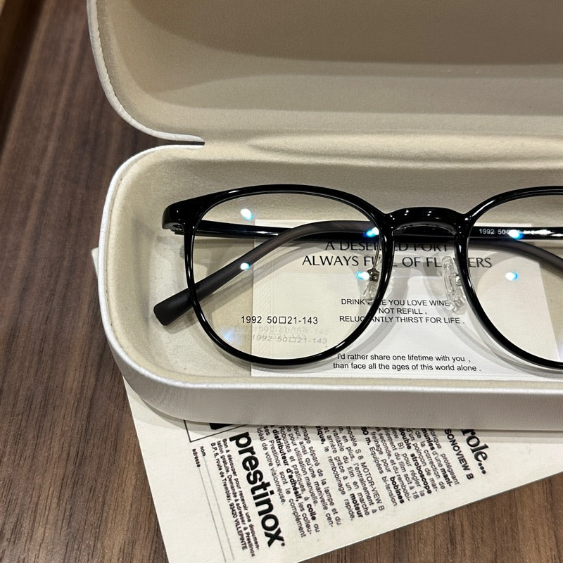Wide Square Eyeglass Frames with Rounded Corners, Translucent and Soli additional product view