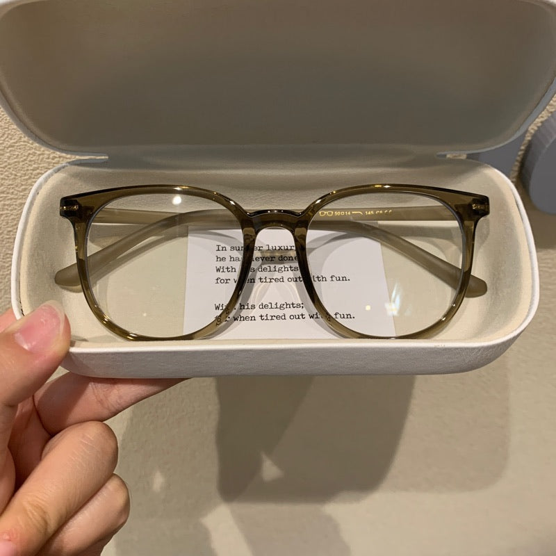 Square Eyeglass Frames with Soft Corners, Olive Green