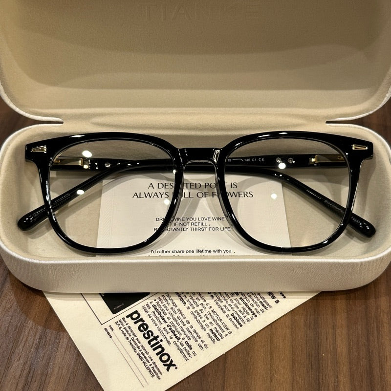 Oversized Rounded Eyeglass Frames with a Smooth Brow, Brown, Gray, Black or Olive Green
