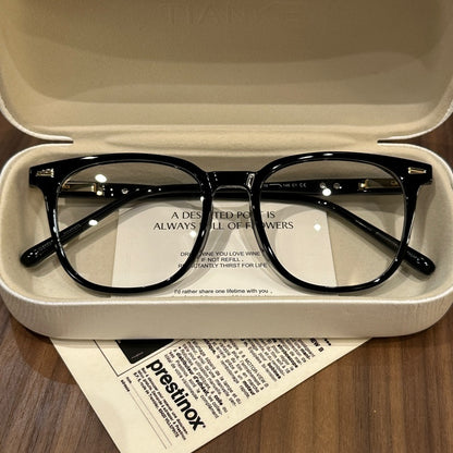 Oversized Rounded Eyeglass Frames with a Smooth Brow, Brown, Gray, Bla front view