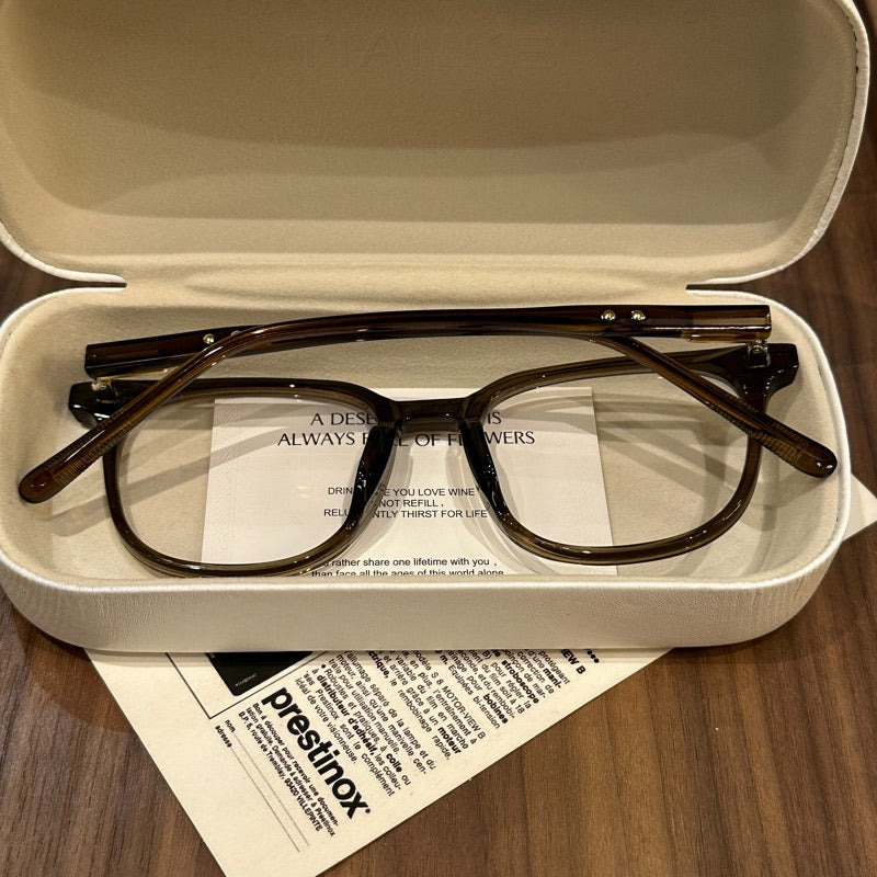 Oversized Rounded Eyeglass Frames with a Smooth Brow, Brown, Gray, Black or Olive Green