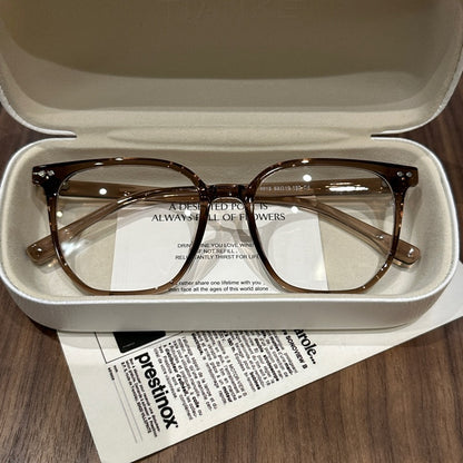 Oversized Rounded Square Eyeglass Frames, Ice Blue Gray, Gradient Blac side view