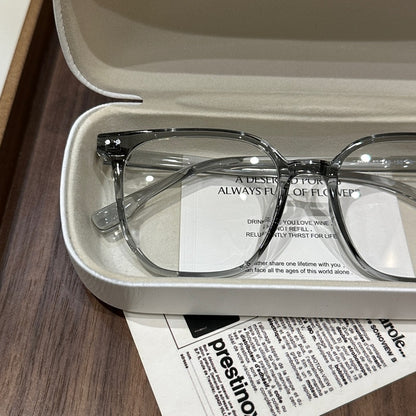 Oversized Rounded Square Eyeglass Frames, Ice Blue Gray, Gradient Blac frame detail