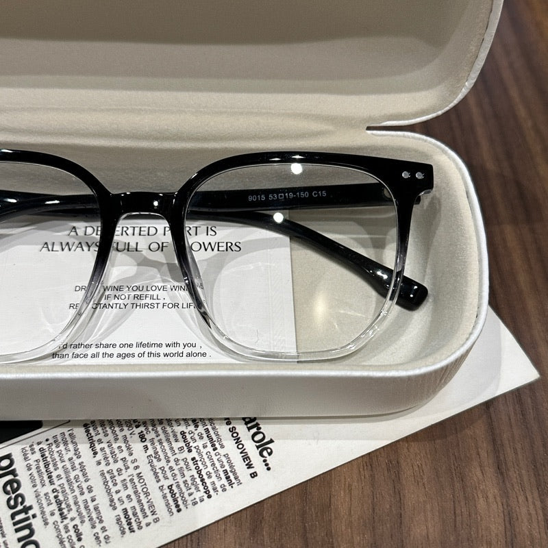 Oversized Rounded Square Eyeglass Frames, Ice Blue Gray, Gradient Black or Cool Brown