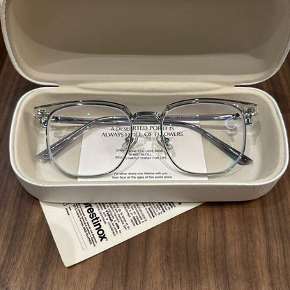 Browline Eyeglass Frames with Slim Lower Rims, Black or Coconut Green side view