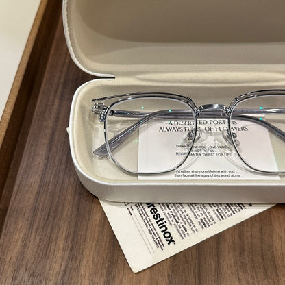 Browline Eyeglass Frames with Slim Lower Rims, Black or Coconut Green front view