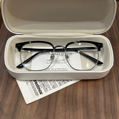 Browline Eyeglass Frames with Slim Lower Rims, Black or Coconut Green