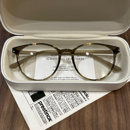 Broad Square Eyeglass Frames with Softly Rounded Rims, Four Colors frame detail
