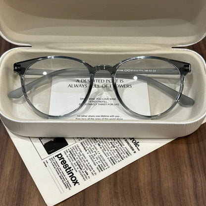 Broad Square Eyeglass Frames with Softly Rounded Rims, Four Colors