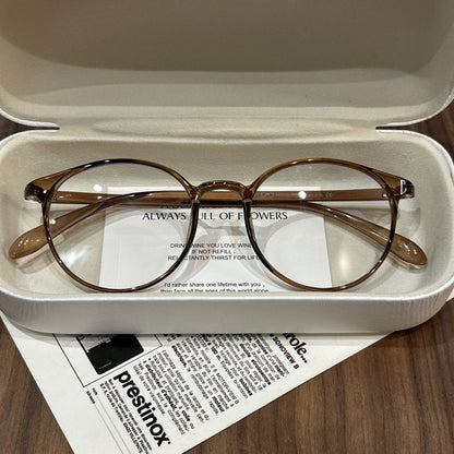 Rounded Square Eyeglass Frames with Slim Temples, Cool Tea Brown, Blac