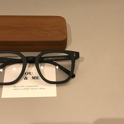 Oversized Square Eyeglass Frames with Thick Rims, Matte, Glossy or Gra front view