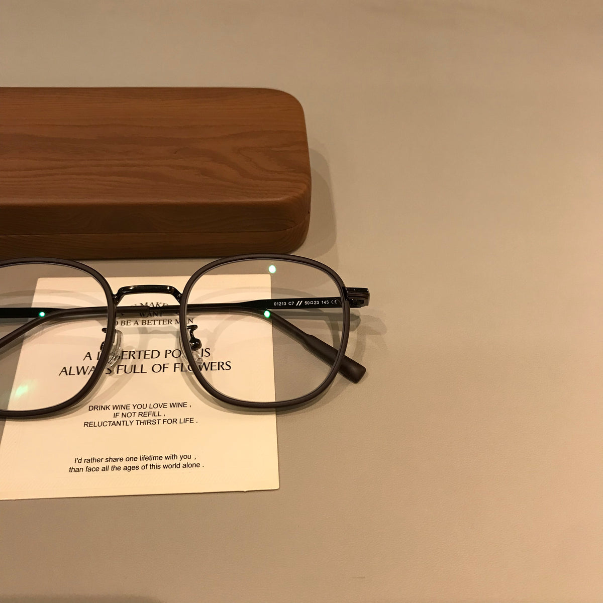 Round Eyeglass Frames with a Matte Finish and Slim Temples, Mocha Brown