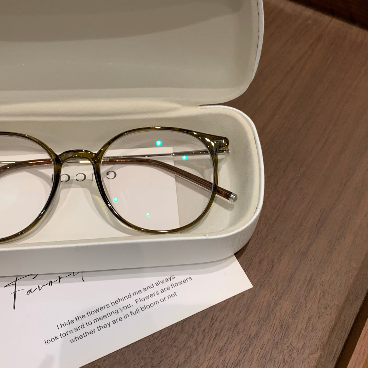 Round Eyeglass Frames with a Defined Browline, Cool Tea Brown or Oolon front view