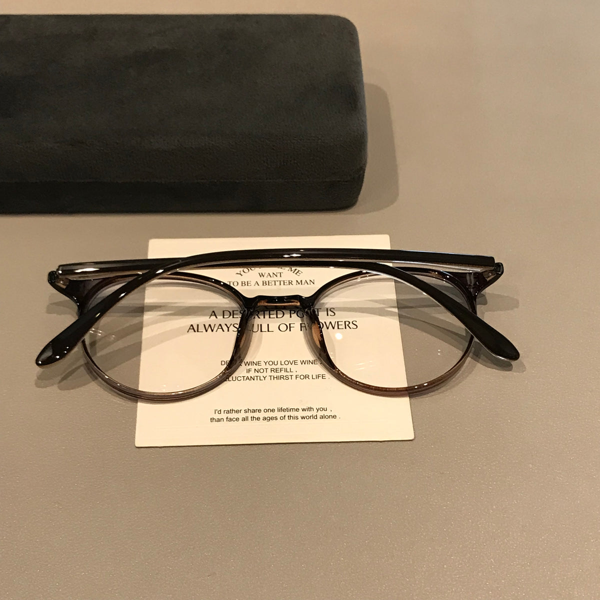 Compact Oval Eyeglass Frames with a Smooth Finish, Cream Brown
