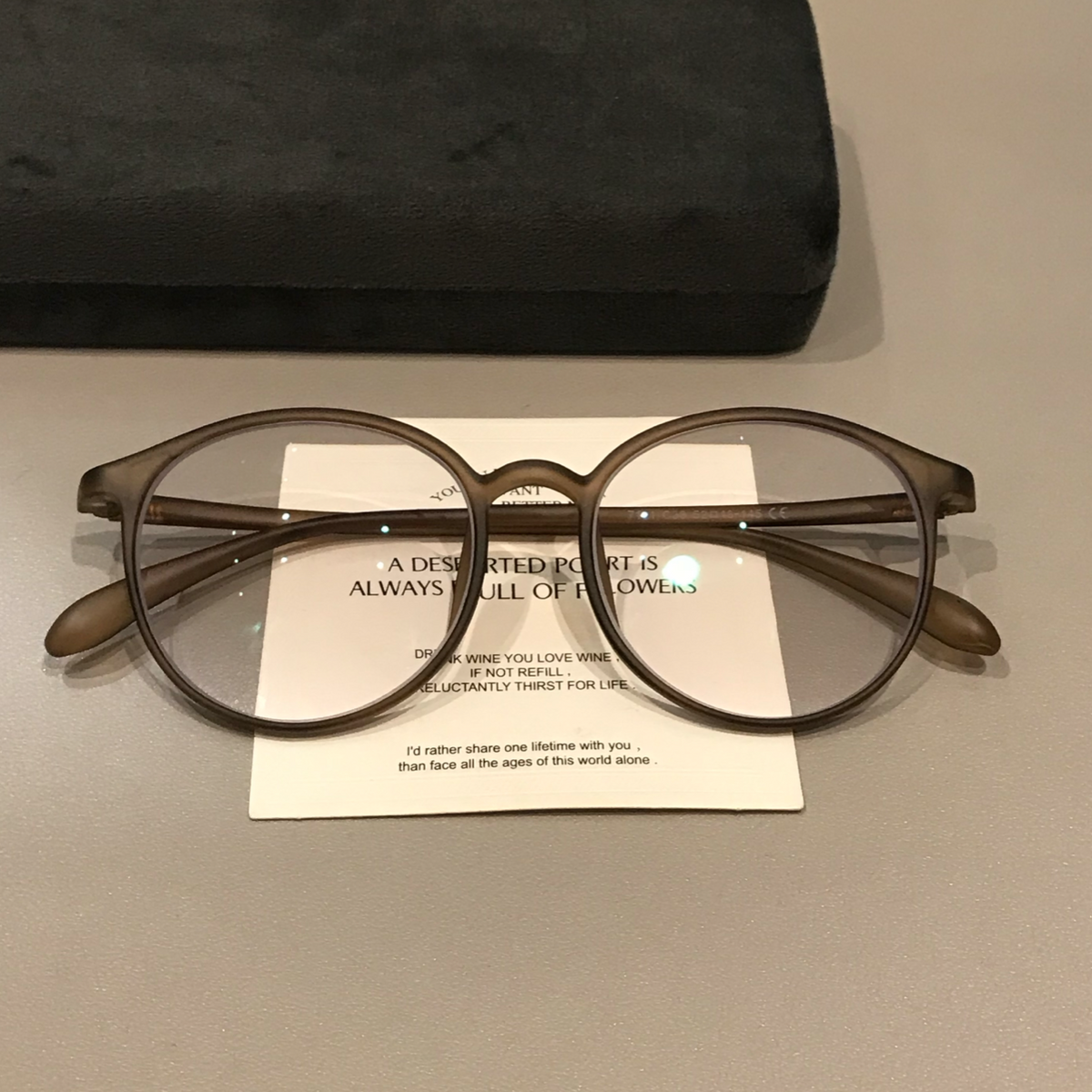 Oversized Rounded Eyeglass Frames with a Matte Finish, Tea Brown
